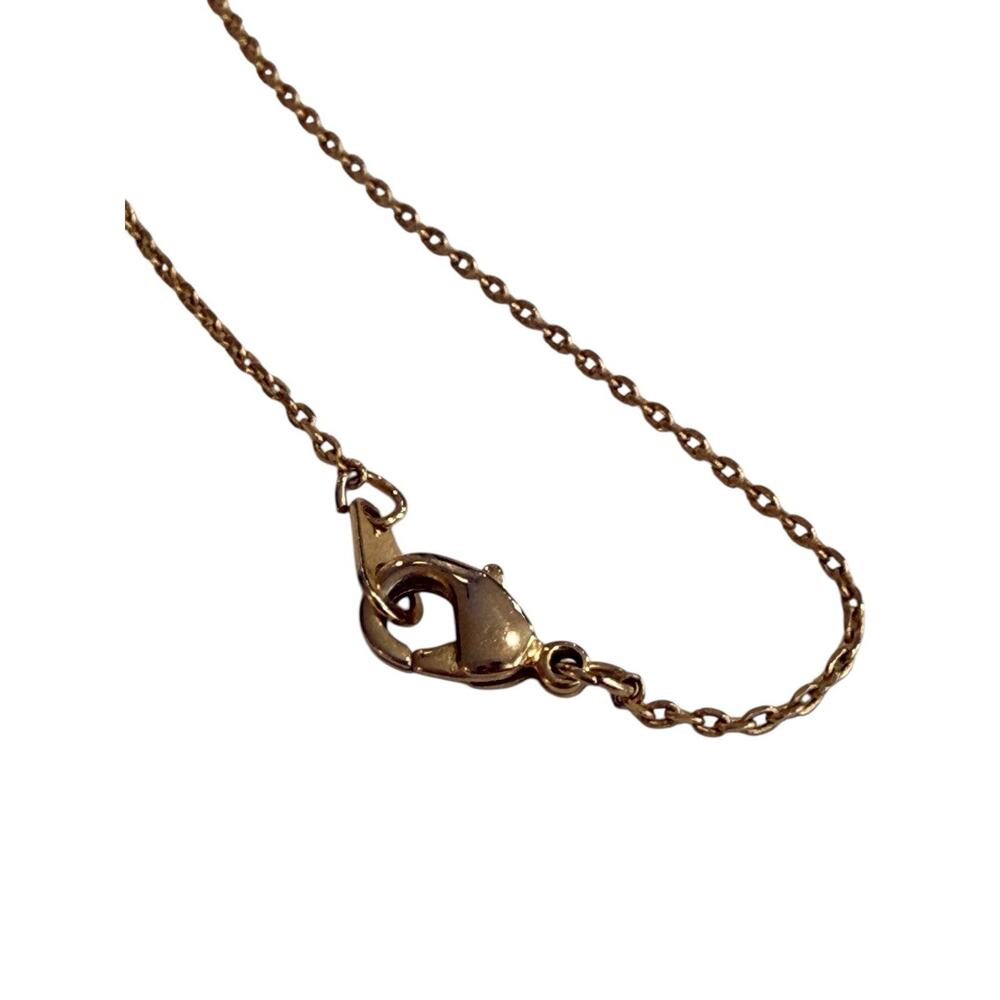 Gold Tone Pineapple Necklace 16" Flat Lobster Clasp Chain - Picture 6 of 6
